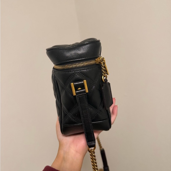 Saint Laurent Black Quilted Leather Crossbody Vanity Bag with Gold Hardware - Picture 4 of 9